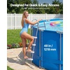 image:imageVEVOR Above Ground Pool Ladder 2Step Steel AFrame Swimming Pool Stairs for 33 in High Wall 300 lbs Capacity EntryExit Steps with Secure NonSlip Sturdy Wide Step Easy Setup Outdoor Gray4Step for 48 In
