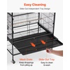 image:imageVEVOR Bird Cage 315 x 205 x 52 inch Flat Top Wrought Iron Bird Flight Cage with Perches SlideOut Tray and Plastic Feeders Casters for Parrot Blue Tit Cockatiel Canary and Monk ParakeetBlack
