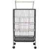 image:imageVEVOR Bird Cage 315 x 205 x 52 inch Flat Top Wrought Iron Bird Flight Cage with Perches SlideOut Tray and Plastic Feeders Casters for Parrot Blue Tit Cockatiel Canary and Monk ParakeetBlack