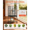 image:imageVEVOR Bird Cage 315 x 205 x 52 inch Flat Top Wrought Iron Bird Flight Cage with Perches SlideOut Tray and Plastic Feeders Casters for Parrot Blue Tit Cockatiel Canary and Monk ParakeetBlack