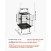image:imageVEVOR Bird Cage 315 x 205 x 52 inch Flat Top Wrought Iron Bird Flight Cage with Perches SlideOut Tray and Plastic Feeders Casters for Parrot Blue Tit Cockatiel Canary and Monk ParakeetBlack
