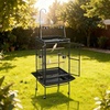 image:imageVEVOR Bird Cage 315 x 205 x 52 inch Flat Top Wrought Iron Bird Flight Cage with Perches SlideOut Tray and Plastic Feeders Casters for Parrot Blue Tit Cockatiel Canary and Monk ParakeetBlack