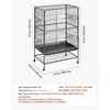 image:imageVEVOR Bird Cage 315 x 205 x 52 inch Flat Top Wrought Iron Bird Flight Cage with Perches SlideOut Tray and Plastic Feeders Casters for Parrot Blue Tit Cockatiel Canary and Monk ParakeetBlack