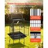 image:imageVEVOR Bird Cage 315 x 205 x 52 inch Flat Top Wrought Iron Bird Flight Cage with Perches SlideOut Tray and Plastic Feeders Casters for Parrot Blue Tit Cockatiel Canary and Monk ParakeetBlack