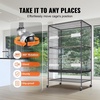 image:imageVEVOR Bird Cage 315 x 205 x 52 inch Flat Top Wrought Iron Bird Flight Cage with Perches SlideOut Tray and Plastic Feeders Casters for Parrot Blue Tit Cockatiel Canary and Monk ParakeetBlack