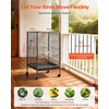 image:imageVEVOR Bird Cage 315 x 205 x 52 inch Flat Top Wrought Iron Bird Flight Cage with Perches SlideOut Tray and Plastic Feeders Casters for Parrot Blue Tit Cockatiel Canary and Monk ParakeetBlack
