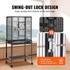 image:imageVEVOR Bird Cage 315 x 205 x 52 inch Flat Top Wrought Iron Bird Flight Cage with Perches SlideOut Tray and Plastic Feeders Casters for Parrot Blue Tit Cockatiel Canary and Monk ParakeetBlack