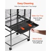 image:imageVEVOR Bird Cage 315 x 205 x 52 inch Flat Top Wrought Iron Bird Flight Cage with Perches SlideOut Tray and Plastic Feeders Casters for Parrot Blue Tit Cockatiel Canary and Monk ParakeetBlack