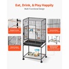 image:imageVEVOR Bird Cage 315 x 205 x 52 inch Flat Top Wrought Iron Bird Flight Cage with Perches SlideOut Tray and Plastic Feeders Casters for Parrot Blue Tit Cockatiel Canary and Monk ParakeetBlack
