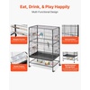 image:imageVEVOR Bird Cage 315 x 205 x 52 inch Flat Top Wrought Iron Bird Flight Cage with Perches SlideOut Tray and Plastic Feeders Casters for Parrot Blue Tit Cockatiel Canary and Monk ParakeetBlack