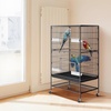 image:imageVEVOR Bird Cage 315 x 205 x 52 inch Flat Top Wrought Iron Bird Flight Cage with Perches SlideOut Tray and Plastic Feeders Casters for Parrot Blue Tit Cockatiel Canary and Monk ParakeetBlack
