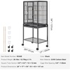 image:imageVEVOR Bird Cage 315 x 205 x 52 inch Flat Top Wrought Iron Bird Flight Cage with Perches SlideOut Tray and Plastic Feeders Casters for Parrot Blue Tit Cockatiel Canary and Monk ParakeetBlack