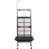 image:imageVEVOR Bird Cage 315 x 205 x 52 inch Flat Top Wrought Iron Bird Flight Cage with Perches SlideOut Tray and Plastic Feeders Casters for Parrot Blue Tit Cockatiel Canary and Monk ParakeetBlack