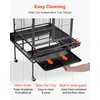 image:imageVEVOR Bird Cage 315 x 205 x 52 inch Flat Top Wrought Iron Bird Flight Cage with Perches SlideOut Tray and Plastic Feeders Casters for Parrot Blue Tit Cockatiel Canary and Monk ParakeetBlack