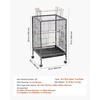 image:imageVEVOR Bird Cage 315 x 205 x 52 inch Flat Top Wrought Iron Bird Flight Cage with Perches SlideOut Tray and Plastic Feeders Casters for Parrot Blue Tit Cockatiel Canary and Monk ParakeetBlack