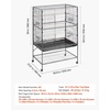 image:imageVEVOR Bird Cage 315 x 205 x 52 inch Flat Top Wrought Iron Bird Flight Cage with Perches SlideOut Tray and Plastic Feeders Casters for Parrot Blue Tit Cockatiel Canary and Monk ParakeetBlack