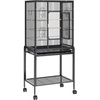 image:imageVEVOR Bird Cage 315 x 205 x 52 inch Flat Top Wrought Iron Bird Flight Cage with Perches SlideOut Tray and Plastic Feeders Casters for Parrot Blue Tit Cockatiel Canary and Monk ParakeetBlack