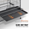 image:imageVEVOR Bird Cage 315 x 205 x 52 inch Flat Top Wrought Iron Bird Flight Cage with Perches SlideOut Tray and Plastic Feeders Casters for Parrot Blue Tit Cockatiel Canary and Monk ParakeetBlack