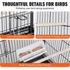 image:imageVEVOR Bird Cage 315 x 205 x 52 inch Flat Top Wrought Iron Bird Flight Cage with Perches SlideOut Tray and Plastic Feeders Casters for Parrot Blue Tit Cockatiel Canary and Monk ParakeetBlack