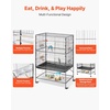 image:imageVEVOR Bird Cage 315 x 205 x 52 inch Flat Top Wrought Iron Bird Flight Cage with Perches SlideOut Tray and Plastic Feeders Casters for Parrot Blue Tit Cockatiel Canary and Monk ParakeetBlack