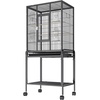 image:imageVEVOR Bird Cage 315 x 205 x 52 inch Flat Top Wrought Iron Bird Flight Cage with Perches SlideOut Tray and Plastic Feeders Casters for Parrot Blue Tit Cockatiel Canary and Monk ParakeetBlack