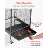 image:imageVEVOR Bird Cage 315 x 205 x 52 inch Flat Top Wrought Iron Bird Flight Cage with Perches SlideOut Tray and Plastic Feeders Casters for Parrot Blue Tit Cockatiel Canary and Monk ParakeetBlack