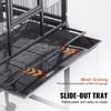 image:imageVEVOR Bird Cage 315 x 205 x 52 inch Flat Top Wrought Iron Bird Flight Cage with Perches SlideOut Tray and Plastic Feeders Casters for Parrot Blue Tit Cockatiel Canary and Monk ParakeetBlack
