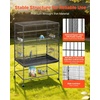 image:imageVEVOR Bird Cage 315 x 205 x 52 inch Flat Top Wrought Iron Bird Flight Cage with Perches SlideOut Tray and Plastic Feeders Casters for Parrot Blue Tit Cockatiel Canary and Monk ParakeetBlack