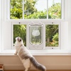 image:imageVEVOR Cat Door for Window Adjustable to Fit Window Width 3136 4 Secure Lock Modes Aluminum Frame and HighTransparency Glass Magnetic Closure Weatherproof QuickFit Pet Door for Cats WhiteWhite