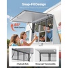 image:imageVEVOR Concession Window Aluminum Alloy Frame Service Windows for Food Truck Up to 85 Degrees Stand Serving Window with Awning Door and Drag Hook 3 upampdown sliding windows 60x36in