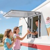 image:imageVEVOR Concession Window Aluminum Alloy Frame Service Windows for Food Truck Up to 85 Degrees Stand Serving Window with Awning Door and Drag Hook 4 leftampright sliding windowsno glass 48 W x 36 H4 leftright sliding Screens