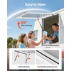 image:imageVEVOR Concession Window Aluminum Alloy Frame Service Windows for Food Truck Up to 85 Degrees Stand Serving Window with Awning Door and Drag Hook 4 leftampright sliding windowsno glass 48 W x 36 Hwhole piece