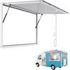 image:imageVEVOR Concession Window Aluminum Alloy Frame Service Windows for Food Truck Up to 85 Degrees Stand Serving Window with Awning Door and Drag Hook 4 leftampright sliding windowsno glass 48 W x 36 Hwhole piece