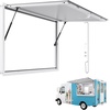 image:imageVEVOR Concession Window Aluminum Alloy Frame Service Windows for Food Truck Up to 85 Degrees Stand Serving Window with Awning Door and Drag Hook 4 leftampright sliding windowsno glass 48 W x 36 Hwhole piece
