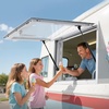 image:imageVEVOR Concession Window Aluminum Alloy Frame Service Windows for Food Truck Up to 85 Degrees Stand Serving Window with Awning Door and Drag Hook 4 leftampright sliding windowsno glass 48 W x 36 H2 leftright sliding Screens
