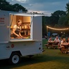 image:imageVEVOR Concession Window Aluminum Alloy Frame Service Windows for Food Truck Up to 85 Degrees Stand Serving Window with Awning Door and Drag Hook 4 leftampright sliding windowsno glass 48 W x 36 Hwhole piece
