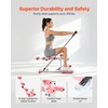 image:imageVEVOR Deep Squat Machine Adjustable Glutes Trainer Machine with 3 HighStrength Resistance Bands Folding Core Leg and Glutes Exercise Trainer Push Up Workout Equipment at Home Gym Pink  White
