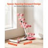 image:imageVEVOR Deep Squat Machine Adjustable Glutes Trainer Machine with 3 HighStrength Resistance Bands Folding Core Leg and Glutes Exercise Trainer Push Up Workout Equipment at Home Gym Pink  White