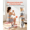 image:imageVEVOR Deep Squat Machine Adjustable Glutes Trainer Machine with 3 HighStrength Resistance Bands Folding Core Leg and Glutes Exercise Trainer Push Up Workout Equipment at Home Gym Pink  White