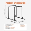 image:imageVEVOR Dip Bars 440 lbs Capacity Heave Duty Dip Stand Station with Adjustable Height Fitness Workout Dip Bar Station Stabilizer Parallette Push Up Stand Parallel Bars for Strength Training Home Gym