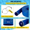 image:imageVEVOR Discharge Hose 4 x 105 PVC Lay Flat Hose Heavy Duty Backwash Drain Hose with Clamps Weatherproof amp Burstproof Ideal for Swimming Pool amp Water Transfer Blue  for Swimming Pool Water Transfer Weatherproof amp Burstproof 642 in Flat Width 60 PSI Working Pressure with 2 Clamps Blue4 x 100