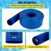 image:imageVEVOR Discharge Hose 4 x 105 PVC Lay Flat Hose Heavy Duty Backwash Drain Hose with Clamps Weatherproof amp Burstproof Ideal for Swimming Pool amp Water Transfer Blue  for Swimming Pool Water Transfer Weatherproof amp Burstproof 642 in Flat Width 60 PSI Working Pressure with 2 Clamps Blue3 x 50