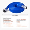 image:imageVEVOR Discharge Hose 4 x 105 PVC Lay Flat Hose Heavy Duty Backwash Drain Hose with Clamps Weatherproof amp Burstproof Ideal for Swimming Pool amp Water Transfer Blue  for Swimming Pool Water Transfer Weatherproof amp Burstproof 642 in Flat Width 60 PSI Working Pressure with 2 Clamps Blue112 x 100 with connector