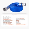image:imageVEVOR Discharge Hose 4 x 105 PVC Lay Flat Hose Heavy Duty Backwash Drain Hose with Clamps Weatherproof amp Burstproof Ideal for Swimming Pool amp Water Transfer Blue  for Swimming Pool Water Transfer Weatherproof amp Burstproof 642 in Flat Width 60 PSI Working Pressure with 2 Clamps Blue112 x 50 with connector