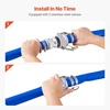 image:imageVEVOR Discharge Hose 4 x 105 PVC Lay Flat Hose Heavy Duty Backwash Drain Hose with Clamps Weatherproof amp Burstproof Ideal for Swimming Pool amp Water Transfer Blue  for Swimming Pool Water Transfer Weatherproof amp Burstproof 642 in Flat Width 60 PSI Working Pressure with 2 Clamps Blue112 x 100 with connector