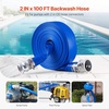 image:imageVEVOR Discharge Hose 4 x 105 PVC Lay Flat Hose Heavy Duty Backwash Drain Hose with Clamps Weatherproof amp Burstproof Ideal for Swimming Pool amp Water Transfer Blue  for Swimming Pool Water Transfer Weatherproof amp Burstproof 642 in Flat Width 60 PSI Working Pressure with 2 Clamps Blue2 x 100 with connector