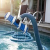 image:imageVEVOR Discharge Hose 4 x 105 PVC Lay Flat Hose Heavy Duty Backwash Drain Hose with Clamps Weatherproof amp Burstproof Ideal for Swimming Pool amp Water Transfer Blue  for Swimming Pool Water Transfer Weatherproof amp Burstproof 642 in Flat Width 60 PSI Working Pressure with 2 Clamps Blue01 15 x30