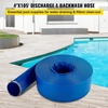 image:imageVEVOR Discharge Hose 4 x 105 PVC Lay Flat Hose Heavy Duty Backwash Drain Hose with Clamps Weatherproof amp Burstproof Ideal for Swimming Pool amp Water Transfer Blue  for Swimming Pool Water Transfer Weatherproof amp Burstproof 642 in Flat Width 60 PSI Working Pressure with 2 Clamps Blue4 x 100