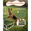 image:imageVEVOR Dog Stairs for Car 4 Steps Extra Wide Foldable Dog Ramp for Large Dogs with NonSlip Rug Surface Portable Lightweight Pet Ladder for Car SUV Truck High Beds Sofas Support up to 200 lbs4 StepsGrasslike