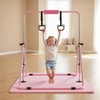 image:imageVEVOR Gymnastic Bars for Kids 140 lbs Capacity Folding Training Kip Bar with Mat Adjustable Height Gymnastic Horizontal Bar for Home Training Equipment for Indoor Outdoor Easy to Assemble Pink